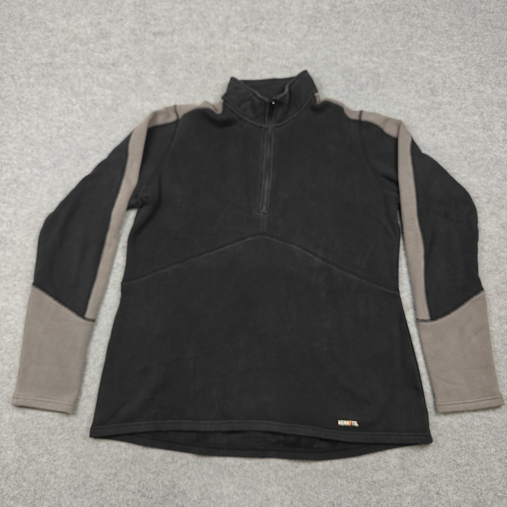 Kerrits Sweatshirt Womens XL Black Gray Colorblock Fleece 1/4 Zip Riding
